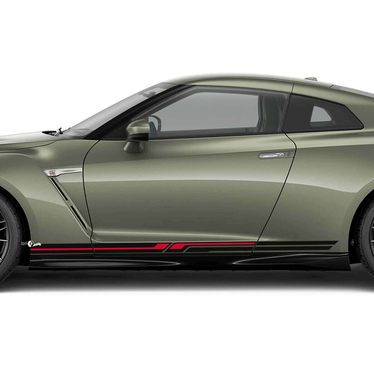 Kit 2 Adesivi per Modanature Laterali Porte per Nissan GT-R