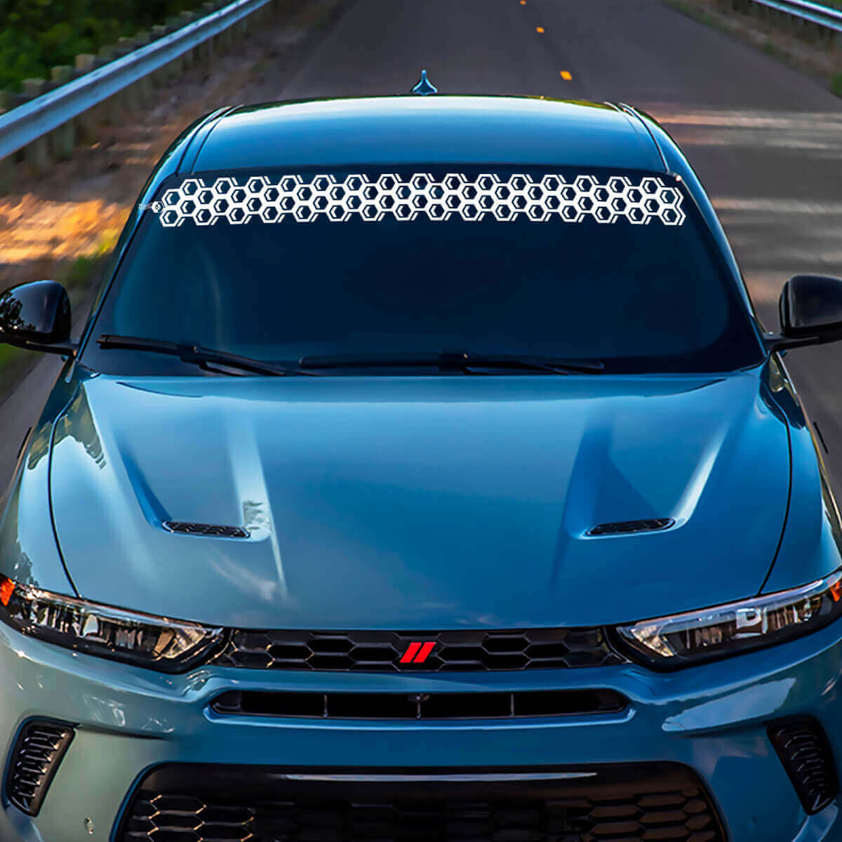 Adesivo in Vinile a Nido d'Ape per Parabrezza per Dodge Hornet