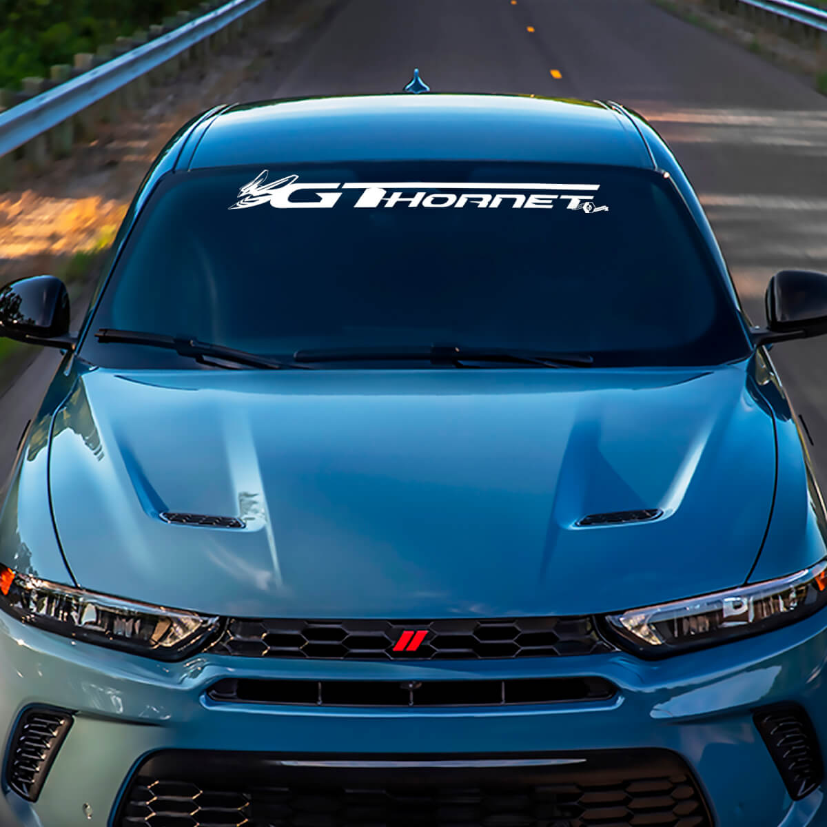 Parabrezza del banner decalcatore adesivo grafico in vinile adatto a Dodge GT Hornet
