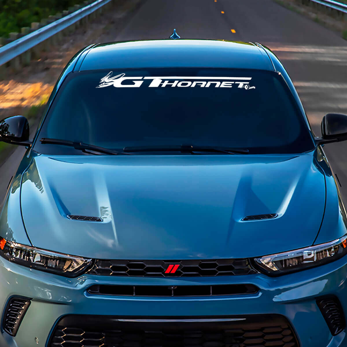 Parabrezza del banner decalcatore adesivo grafico in vinile adatto a Dodge GT Hornet
