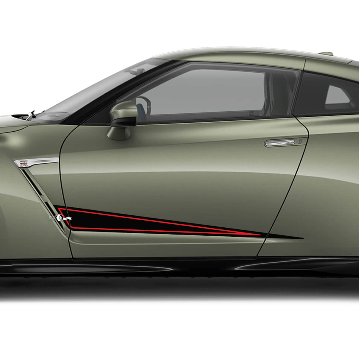 Kit decalcomania per triangoli grafici a porte laterali 2x per Nissan GT-R
