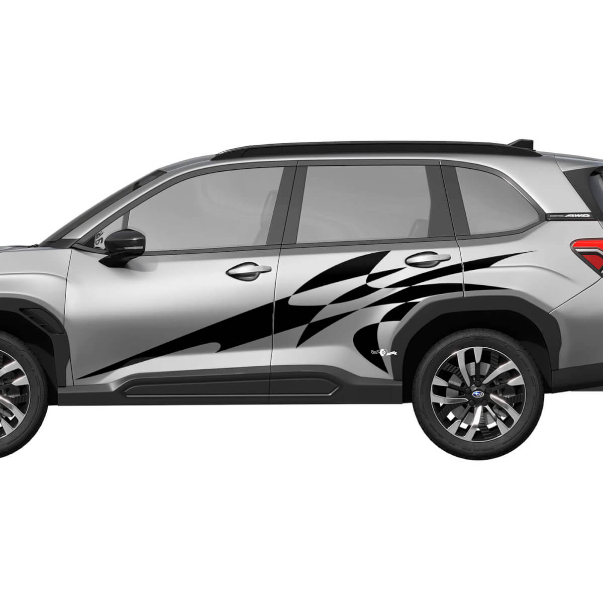 Porte laterali Stripes da corsa Decal in vinile - adesivo grafico Universal Fit Subaru Forester 2
