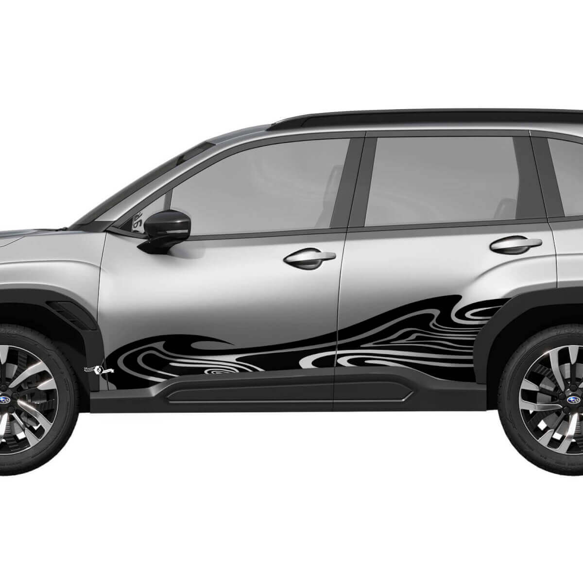 Adesivo in vinile a strisce ondulate per portiere laterali - Adesivo grafico adattabile universalmente a Subaru Forester 1
