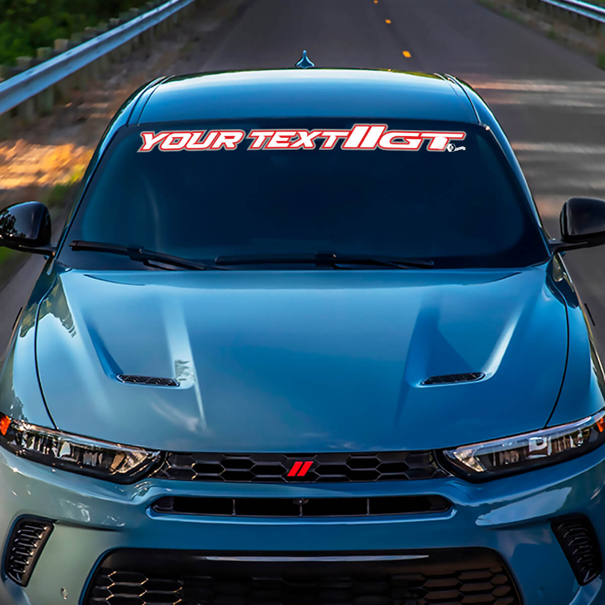 Adesivo in Vinile con Lettere Bordate Stile GT per Parabrezza Dodge Hornet