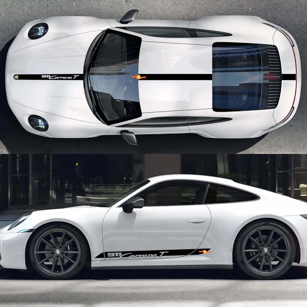 Porsche 911 Carrera T laterale Cappuccetto Decal Decal Pannello Pannello Porte Adesivo per decalcomanie

