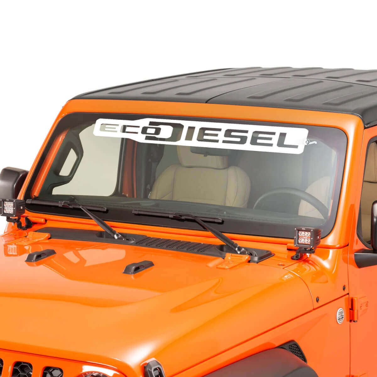Adesivo in Vinile con Grafica Lettere EcoDiesel per Parabrezza 2 pezzi per Jeep Wrangler