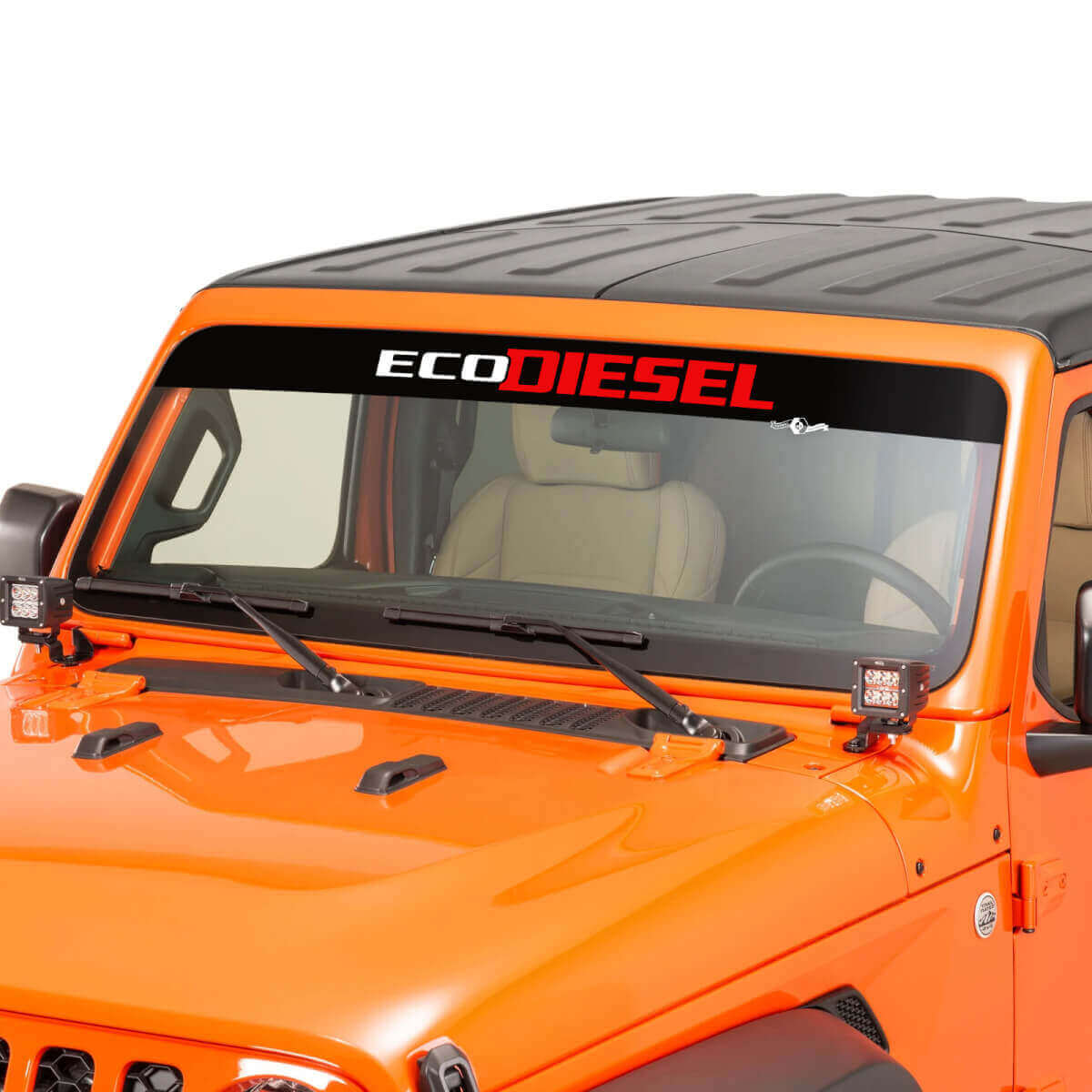 Adesivo in Vinile Grafico per Parabrezza con Scritta EcoDiesel Baner per Jeep Wrangler