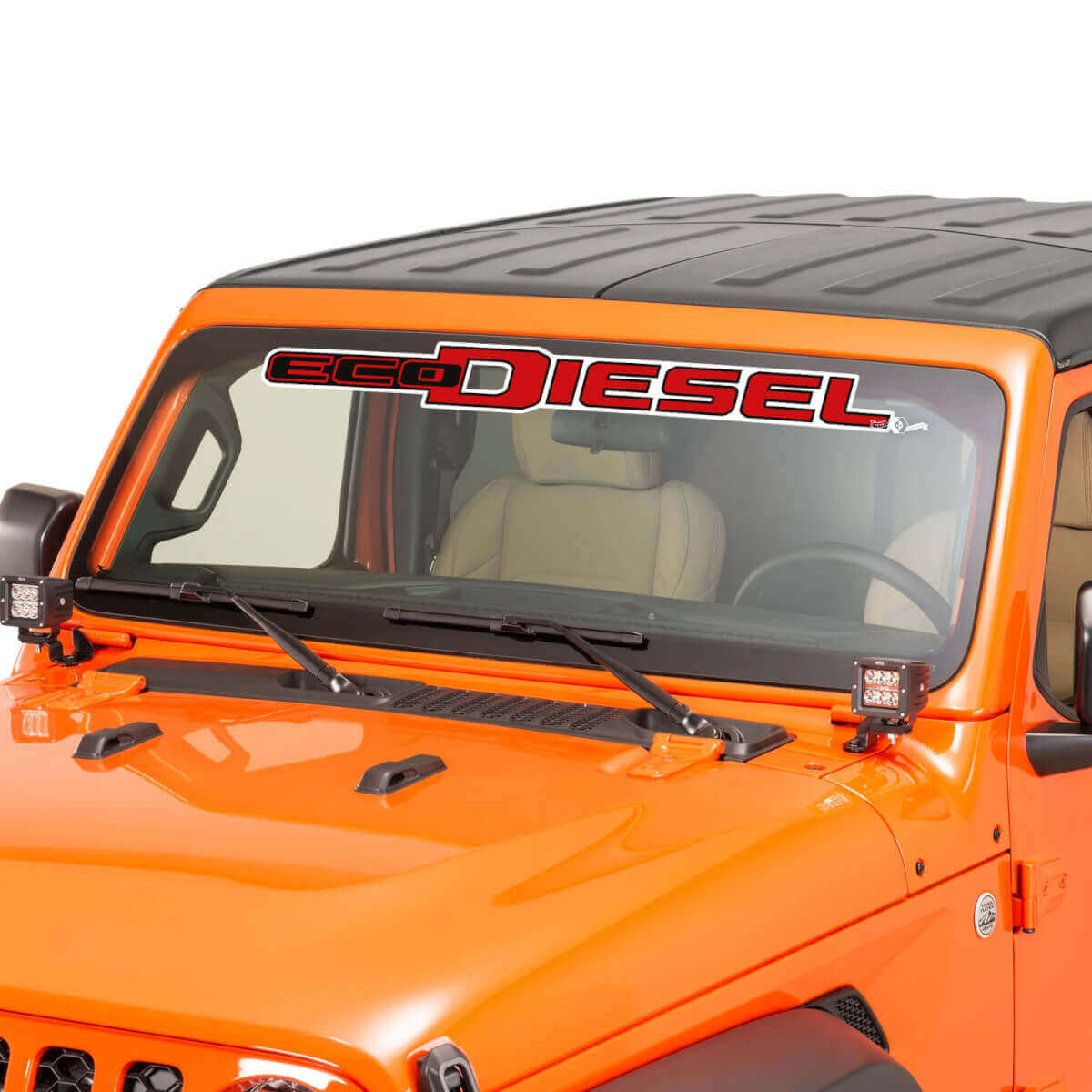 Adesivo in Vinile con Scritta EcoDiesel per Parabrezza 5 per Jeep Wrangler