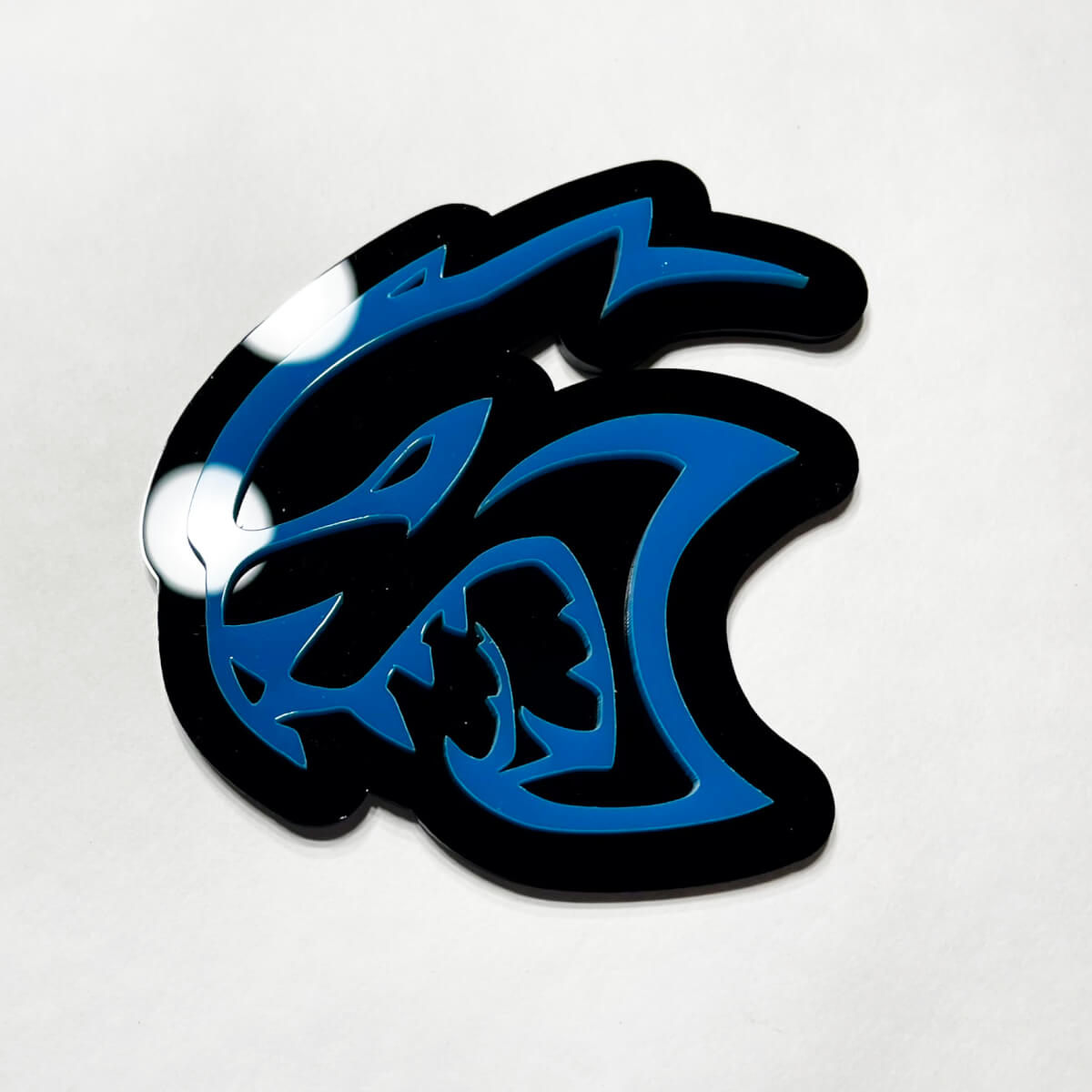 Badge 3d personalizzato Hellcat Dodge Fender Badges Emblema del portellone Blue della griglia anteriore blu
