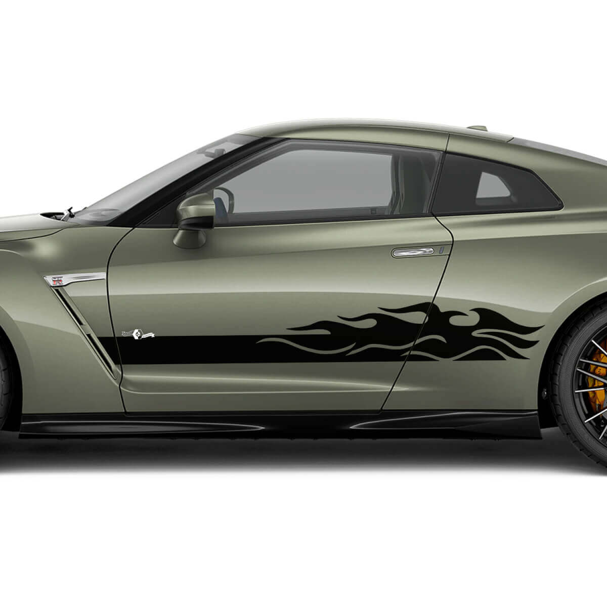 Kit adesivi fiamme per porte laterali per Nissan GT-R
