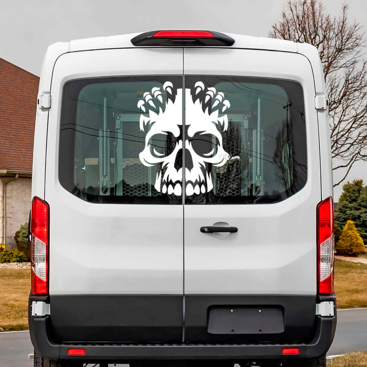 Musclecar Transit Porta posteriore Skull Skull Decal Adesivo
