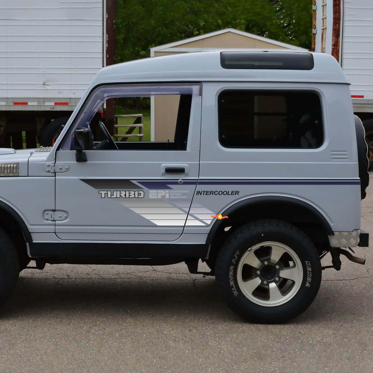 Suzuki Jimny Turbo Epi Intercooler Vintage Retro Stripes Doors Decal adesivo grafico
