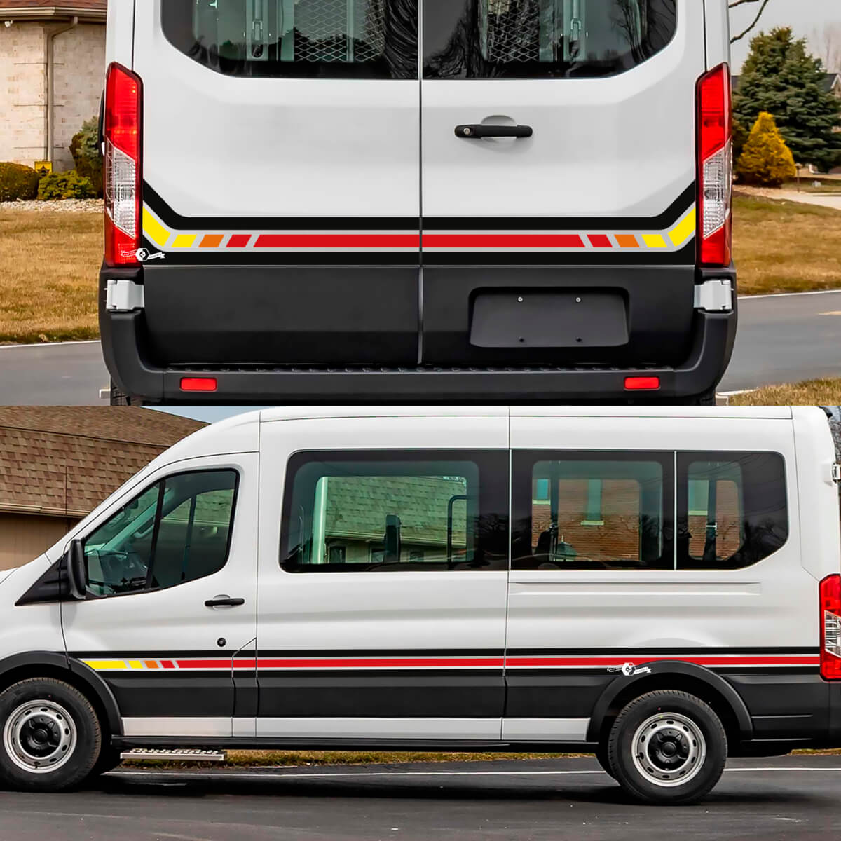 Ford Transit retrò le porte posteriori retrò grafica
