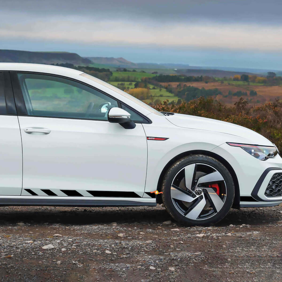 Kit adesivo in vinile striscia laterale stile racing per Volkswagen Golf GTI Clubsport