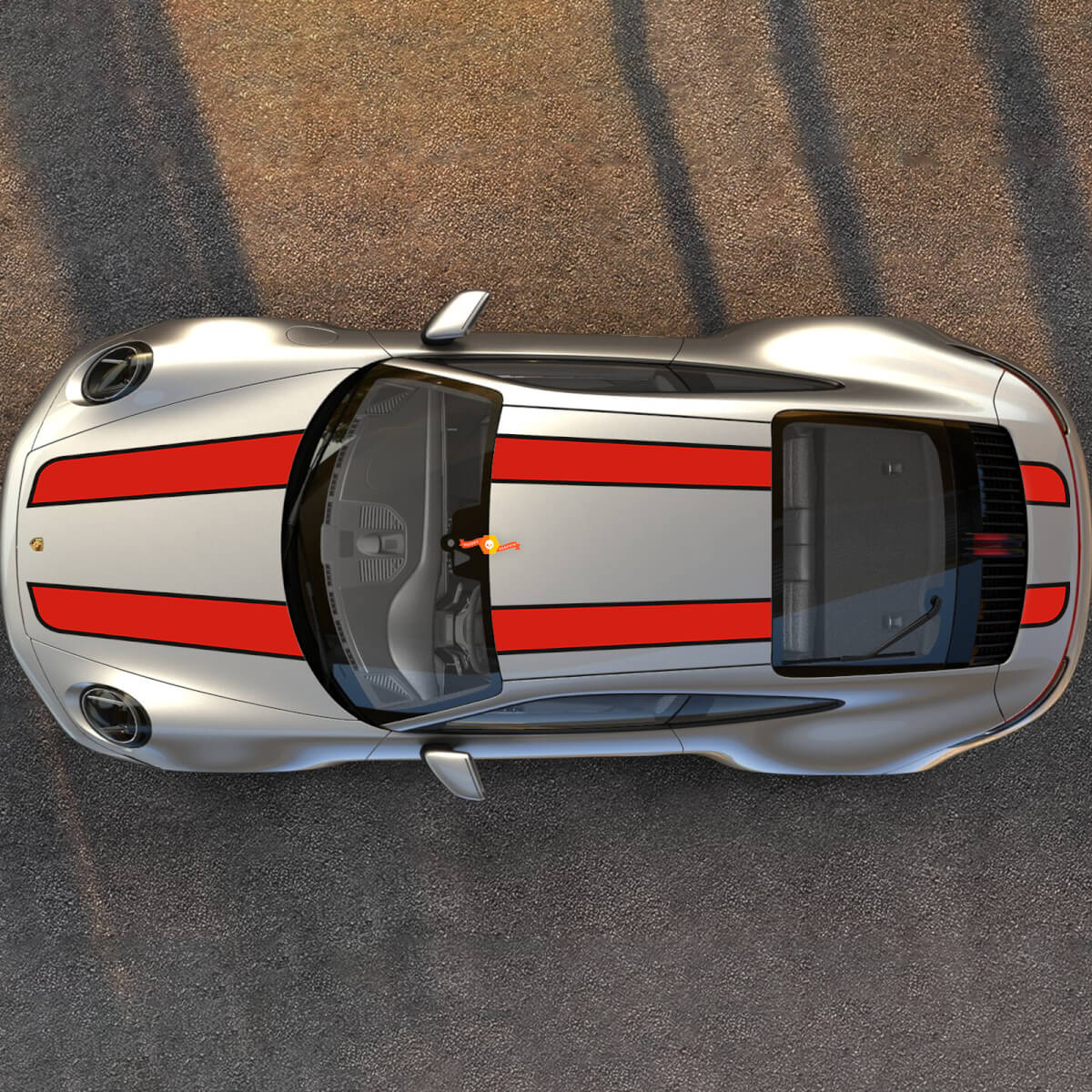 Porsche Carrera Hood Roof Trunk Racing Stripes Decals Adesivi grafica
