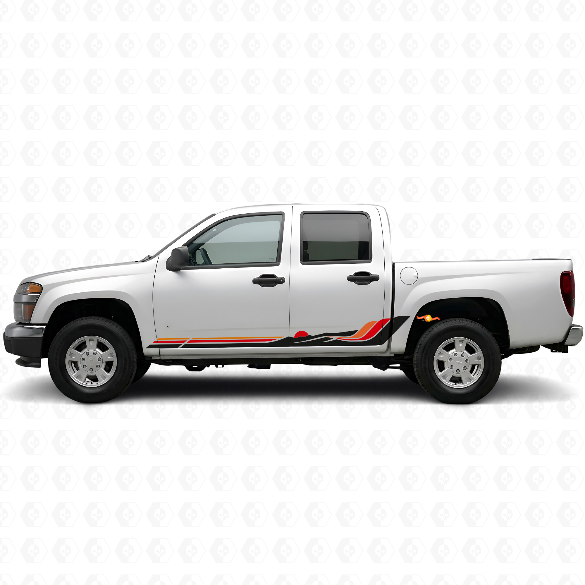 Strisce in vinile Retro Mountain Wave per porte e modanature laterali per Chevrolet Colorado 1ª Gen 2004-2012