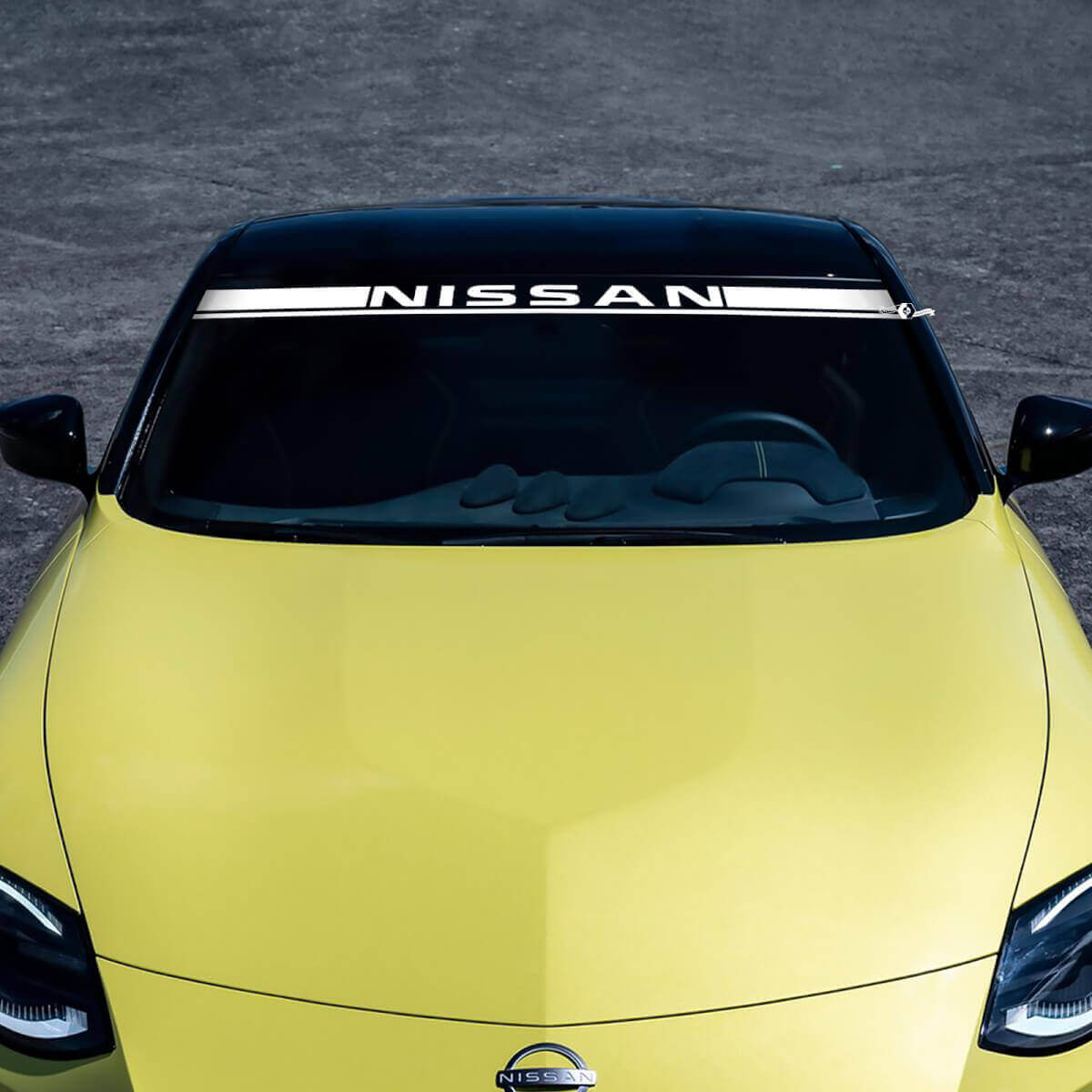 Adesivo in Vinile con Strisce e Scritta del Marchio per Parabrezza Nissan Z Sport