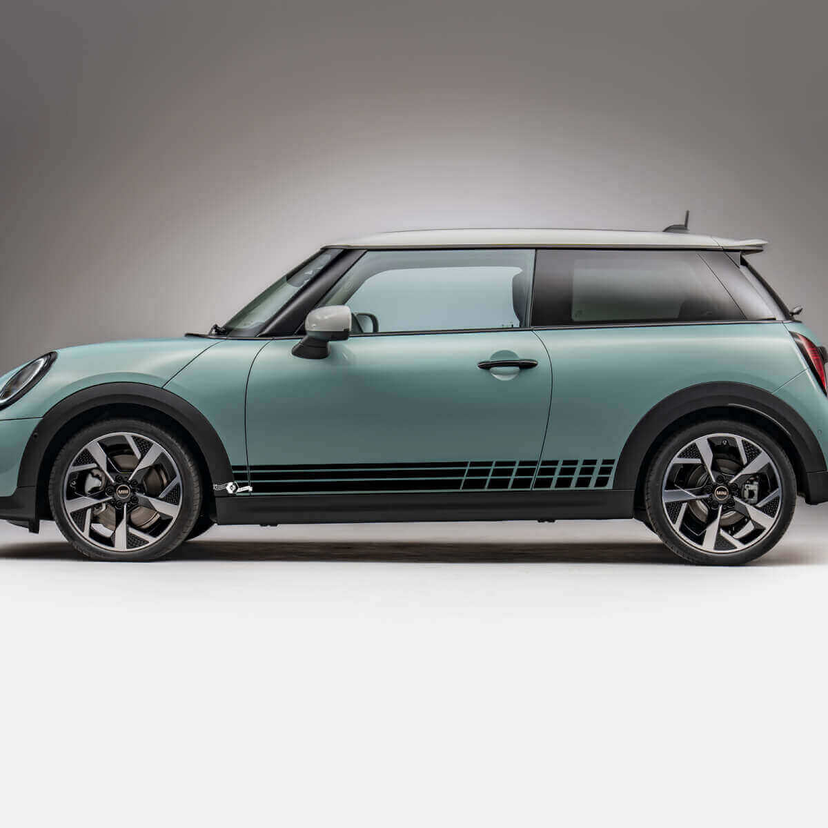 Kit adesivi laterali in vinile a scacchi da corsa per Mini Cooper S