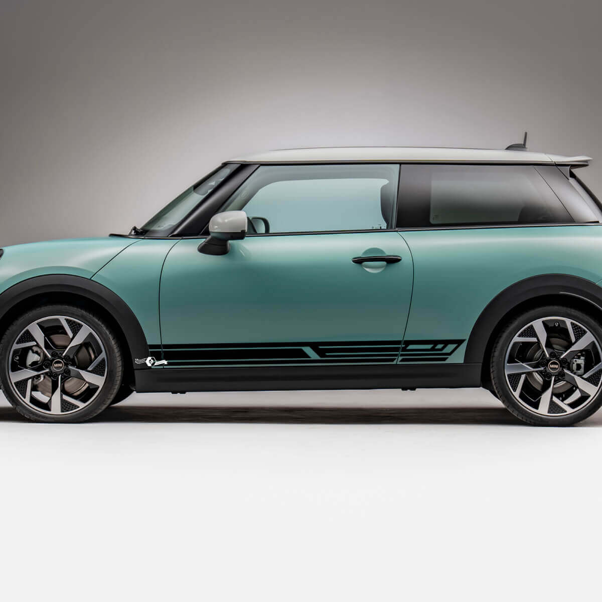 Decalcomania grafica a strisce da corsa laterale per Mini Cooper S 3
