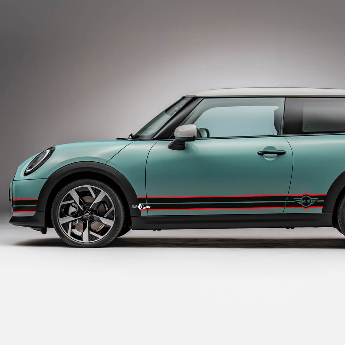 Side Racing 2 colori Stripes Decal grafico per Mini Cooper S
