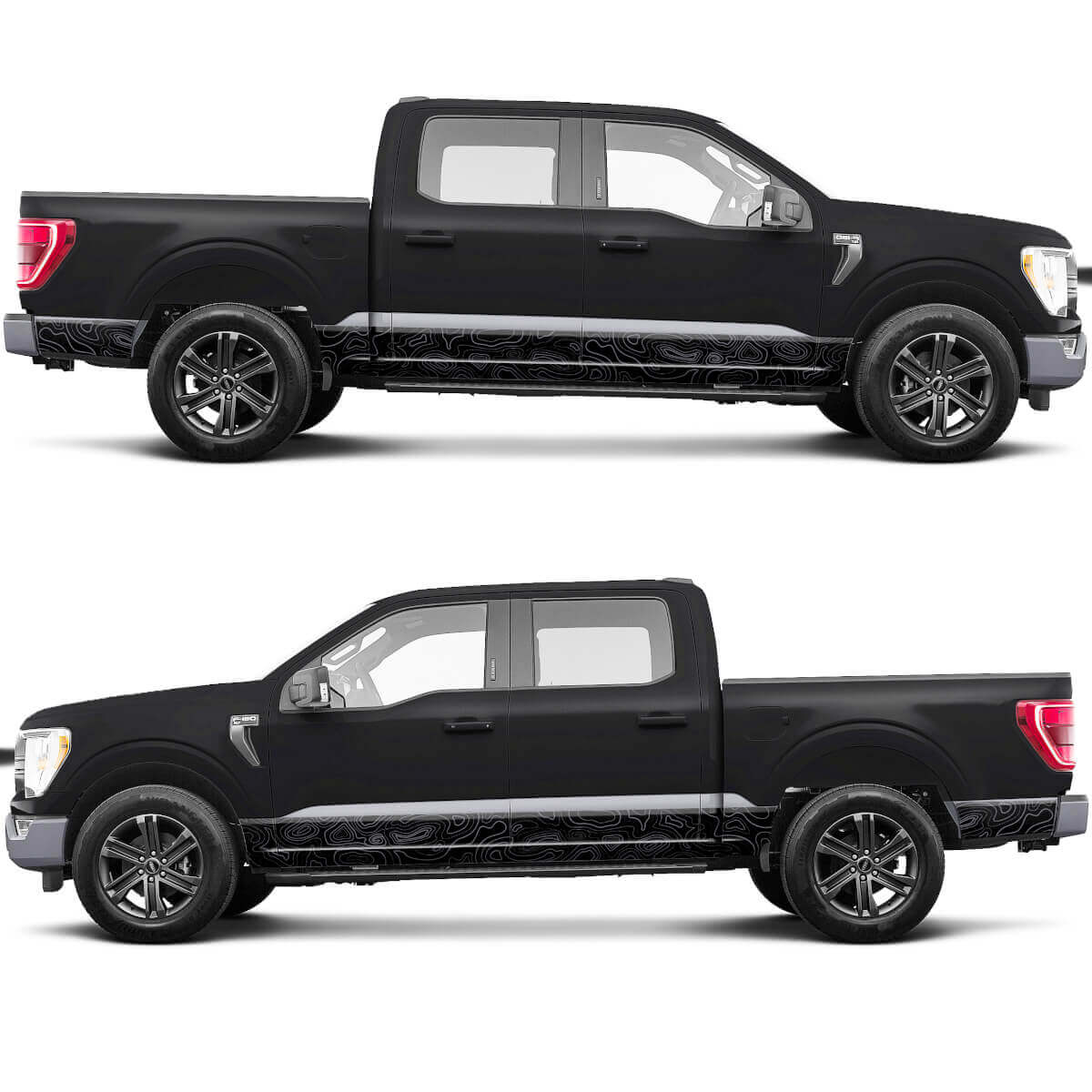 Adesivo per decalcomanie in vinile topografiche laterali per Ford F150 Tremore
