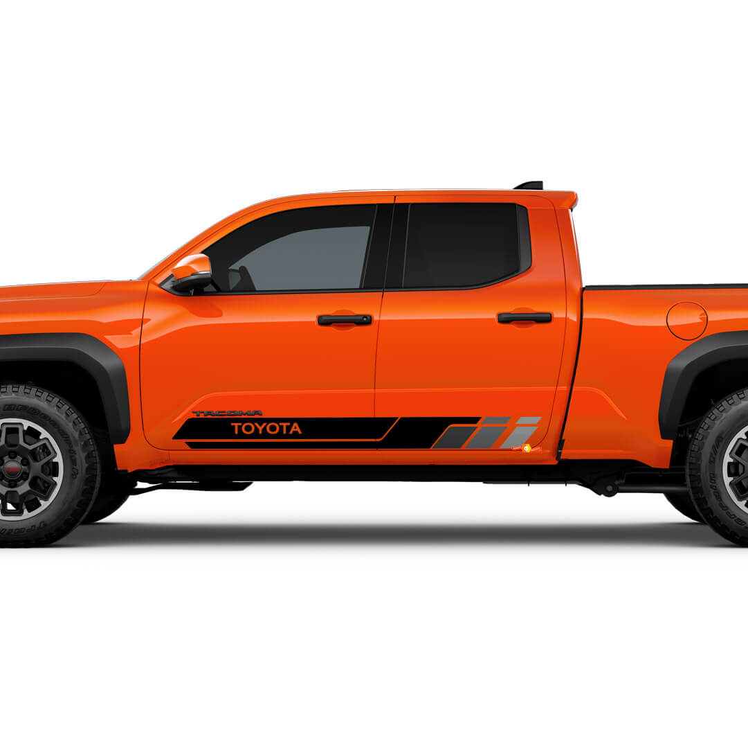 Porte laterali a strisce di bilanciere adesivi in ​​vinile kit decalcomania per Toyota Tacoma
