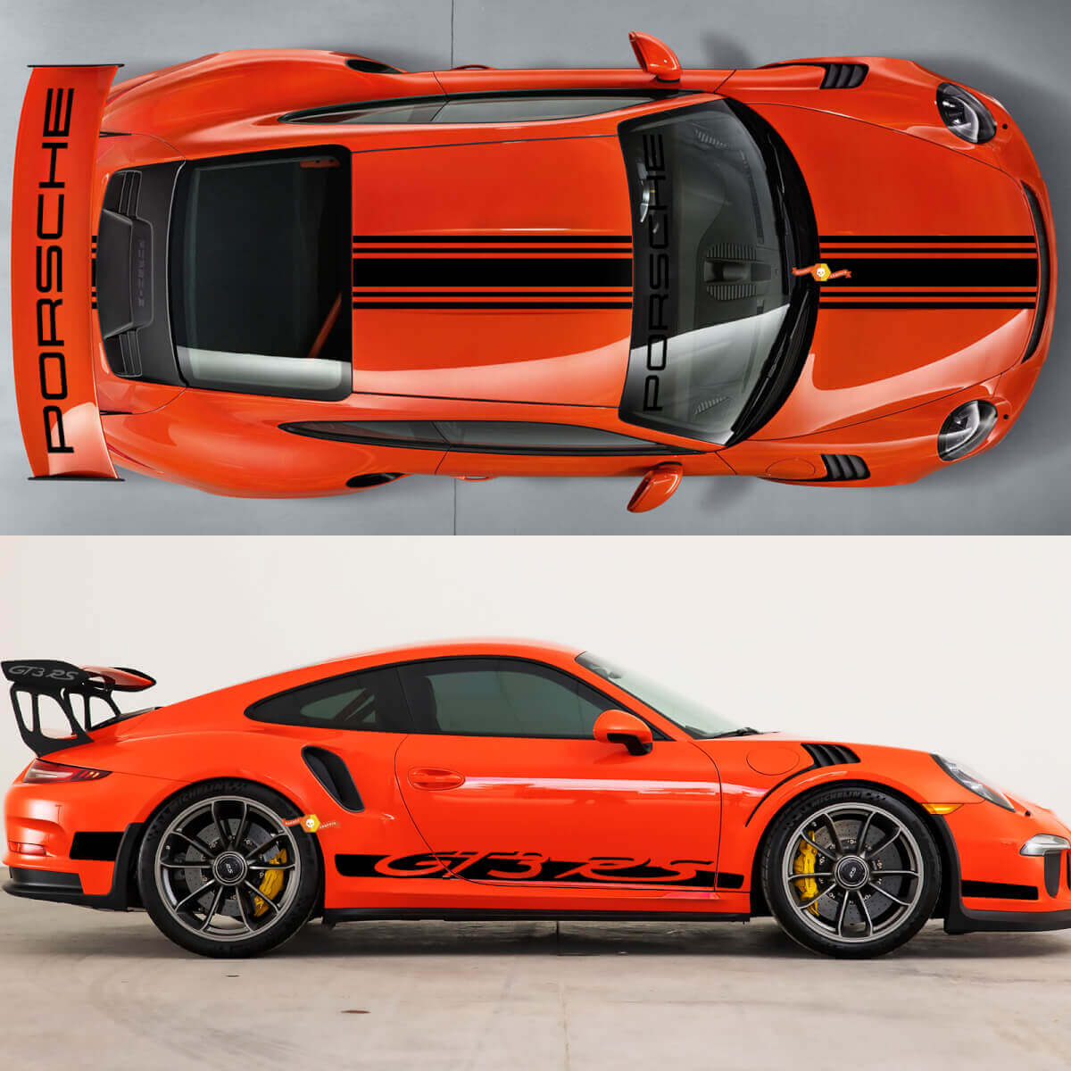 Adesivo Kit Hood Roof Tail Spoiler Stripes Martini Style Decal adesivo per Porsche 991 GT3 Rs
