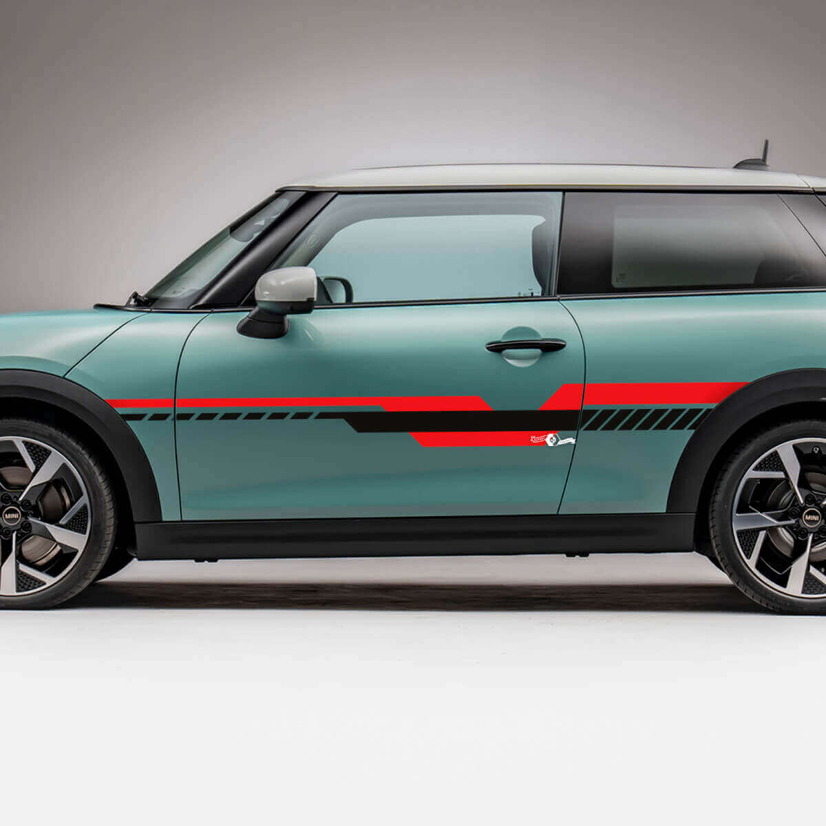 Adesivo Grafico Strisce Laterali Geometriche Racing per Mini Cooper S