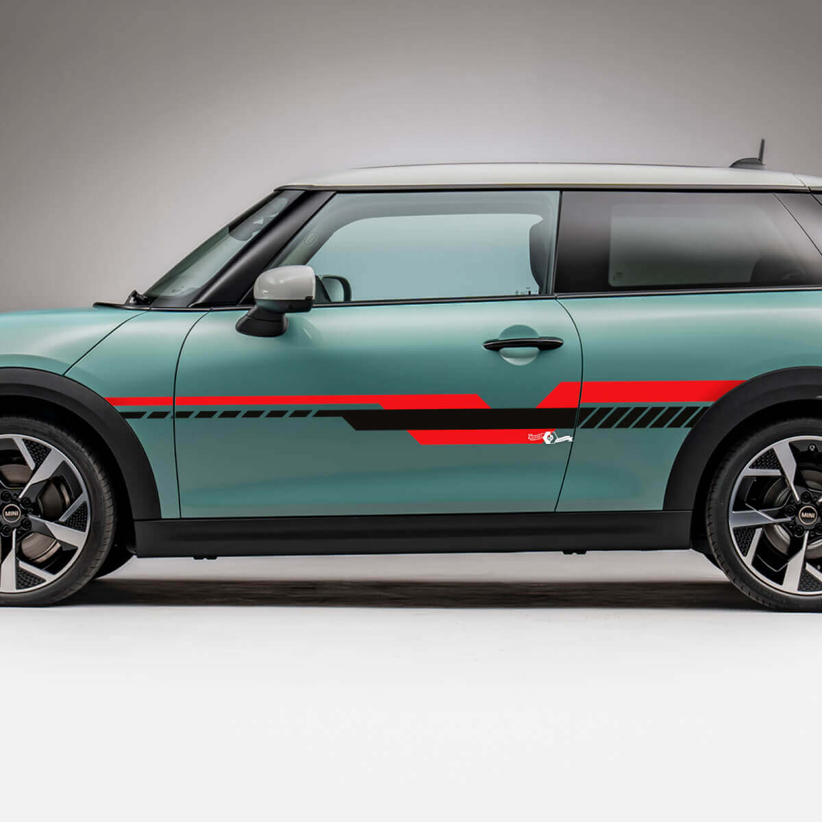 Strisce grafiche adesive laterali a 2 colori per Mini Cooper S 3
