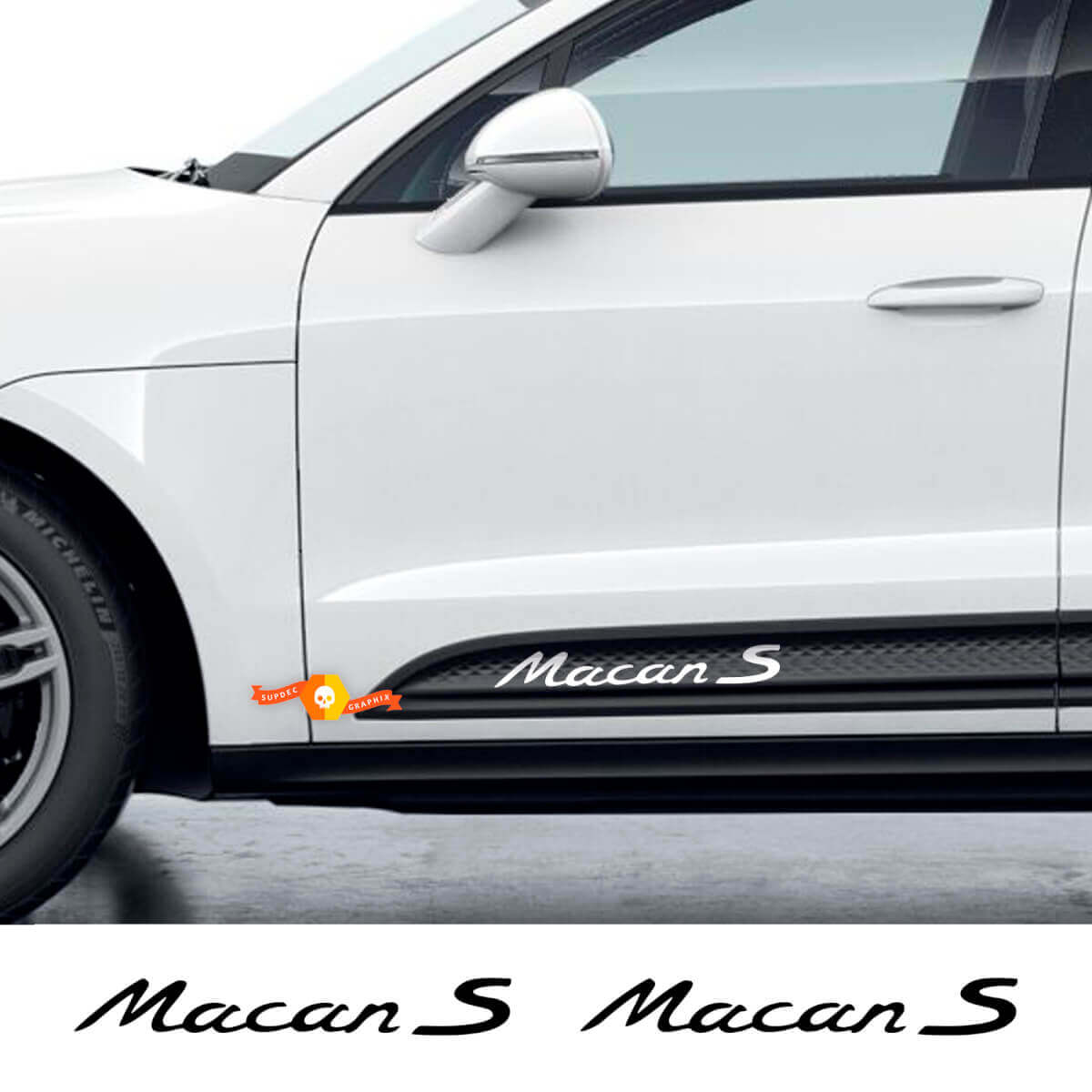 Kit di decalcomanie in vinile per porta laterale Macan S per Porsche Macan