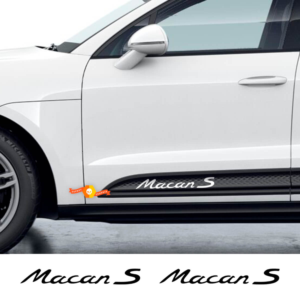 Coppia Porsche adesivi Macan Porsche Doors Adesivo di decalcomania laterale
