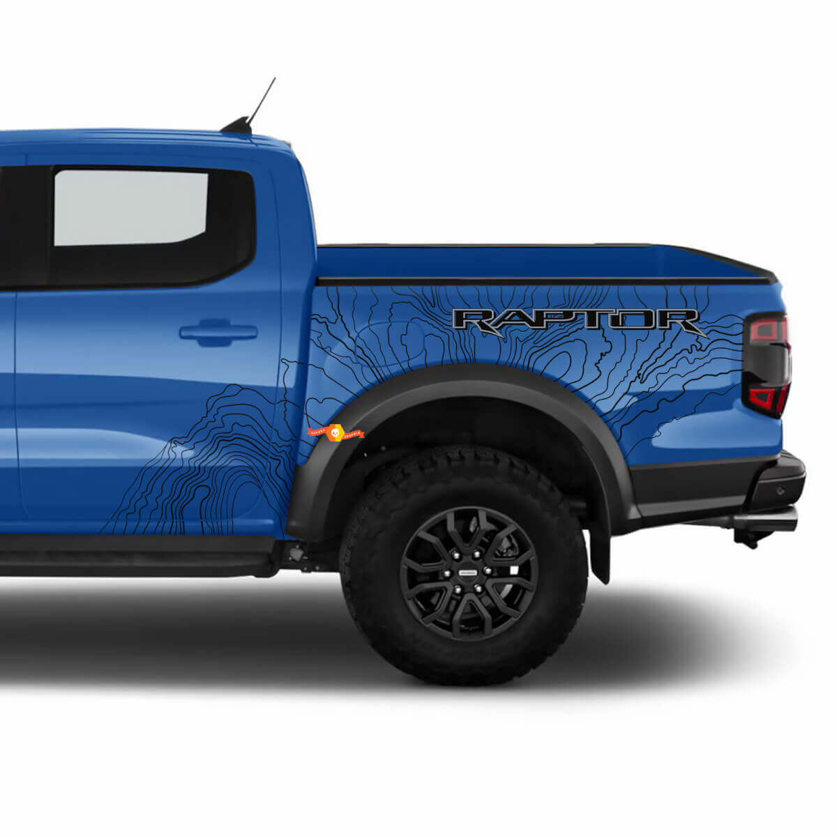Mappa topografica Splash Decal Graphics Decals Adesivi per 2025 Ford Ranger Raptor
