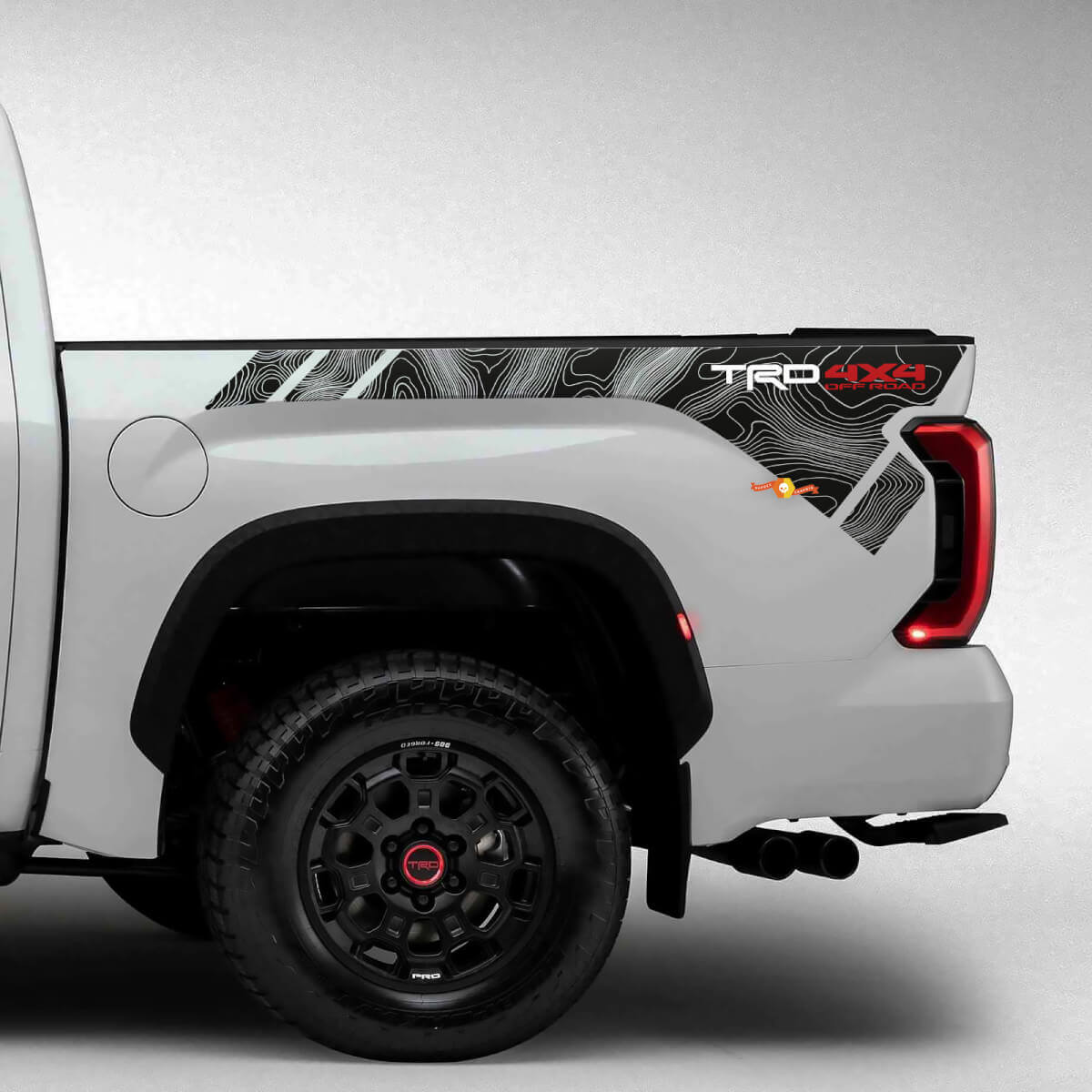 Adesivi in Vinile da Comodino con Mappa Topografica Stile TRD per Toyota Tundra
