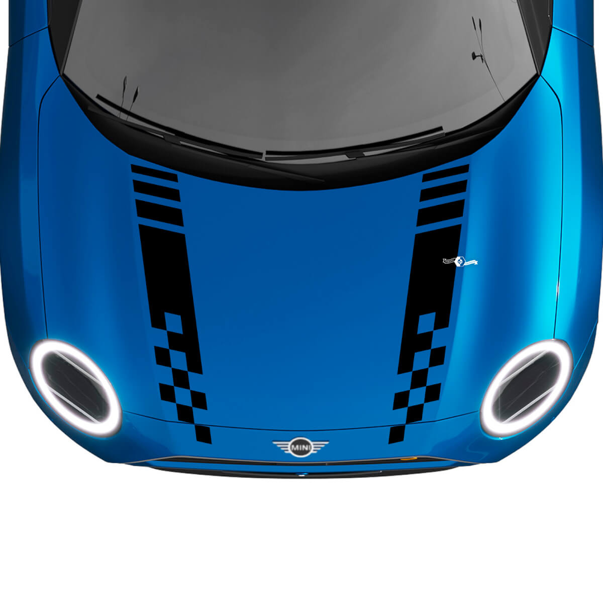 Hood a scacchi corse rally decal graphics sticker per mini cooper s
