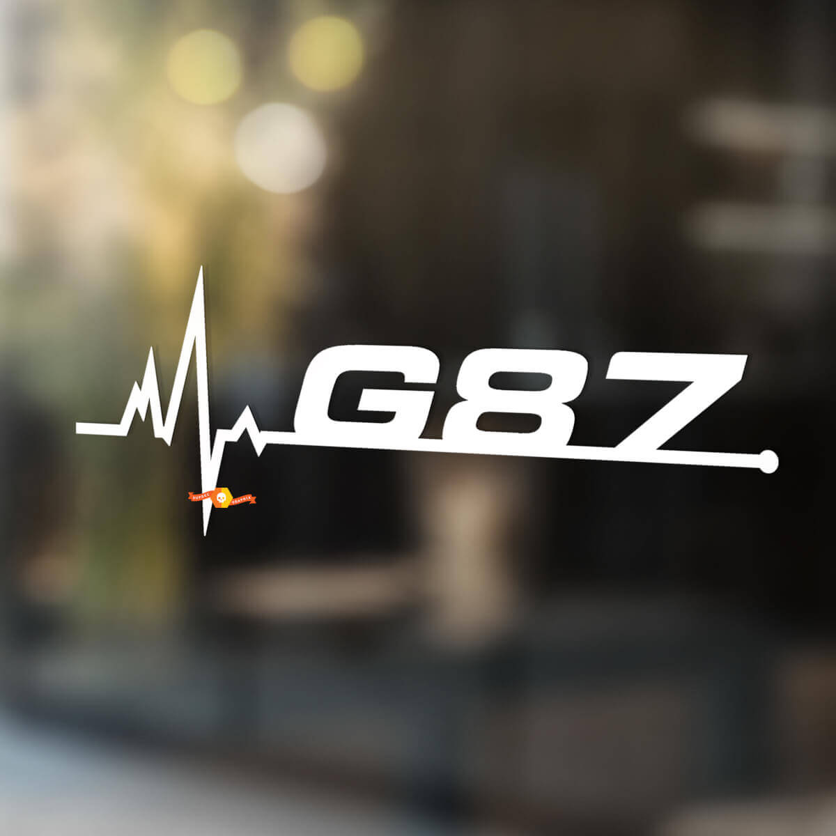 La BMW G87 è nella mia decalcomania adesiva per la finestra del cardiaco del sangue
