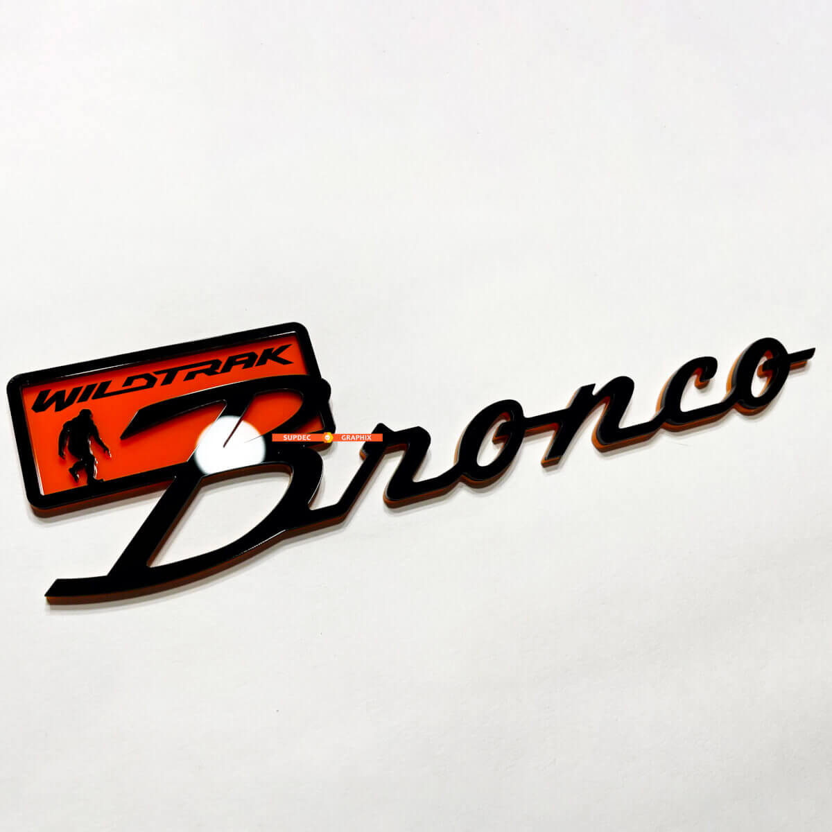 BRONCO Wildtrak Fender Badges Emblema del portellone del portellone 3D BADGE VS ORANK
