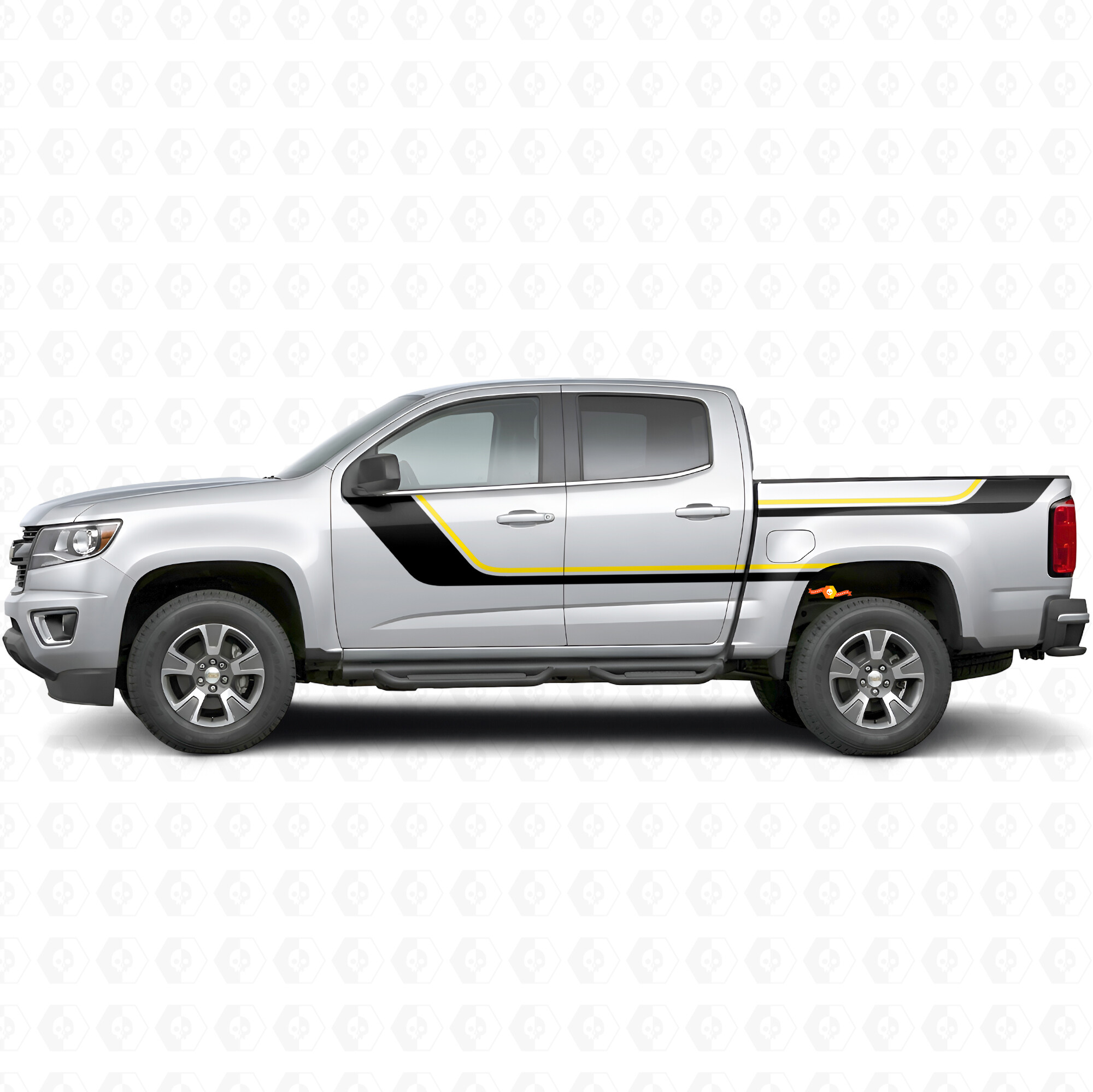 Strisce in Vinile Accentate Superiori a Spazzata per Porta e Fianco Cassone per Chevrolet Colorado 2ª Generazione 2015-2022