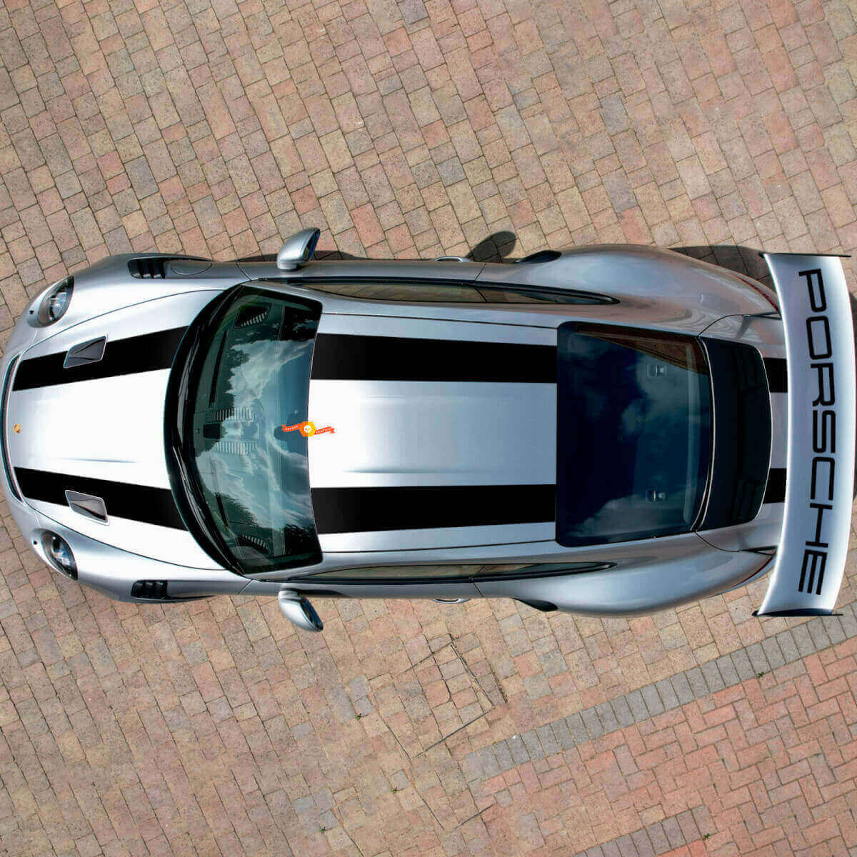 Kit di Adesivi in Vinile con Strisce da Corsa Superiore e Spoiler per Porsche 911 GT3 RS Cup