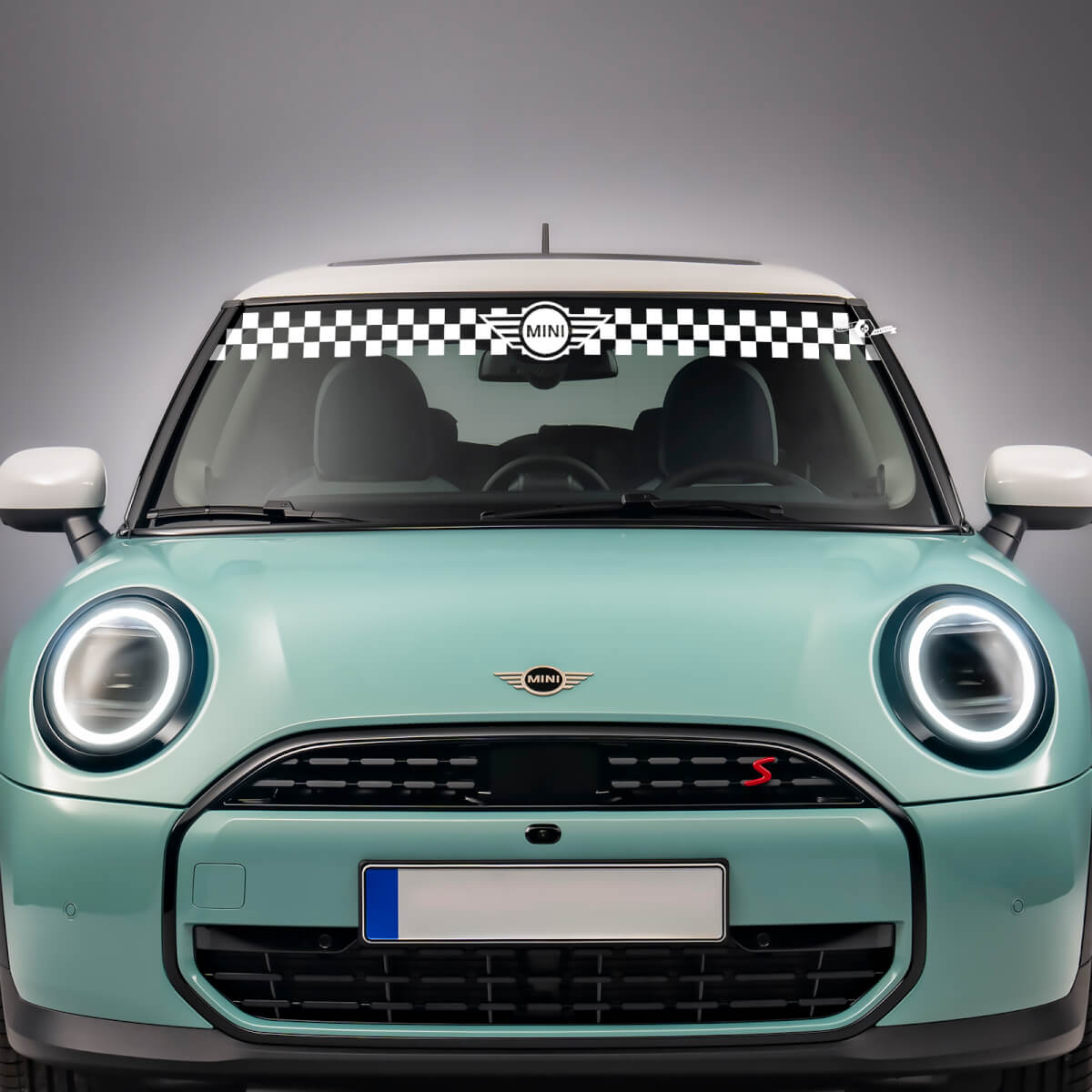 Adesivo per decalcomanie per decalcomanie a strisce a strisce per il parabrezza per mini cooper
