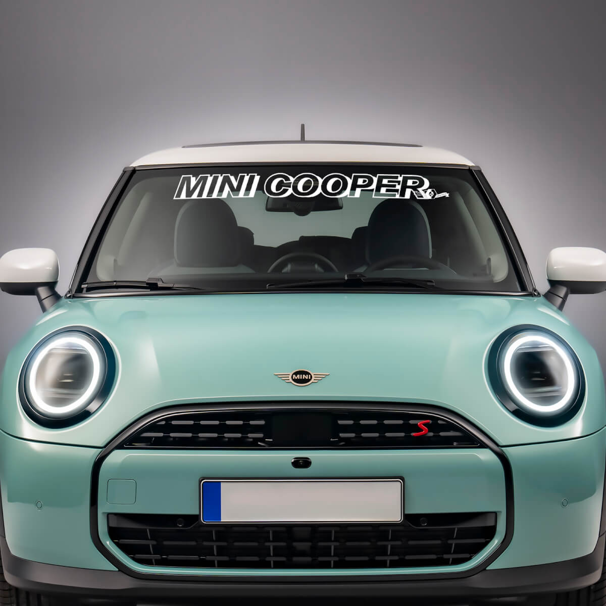 Adesivo per decalcomanie per decalcomanie a strisce a strisce per il parabrezza per mini cooper
