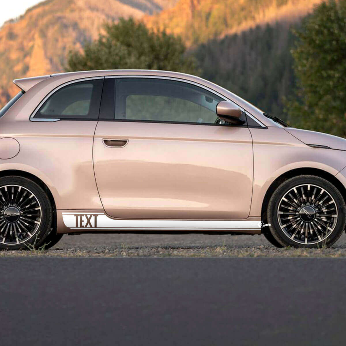 Adesivi Grafici Personalizzati Fascia Laterale Minigonna 500 Per Fiat 500