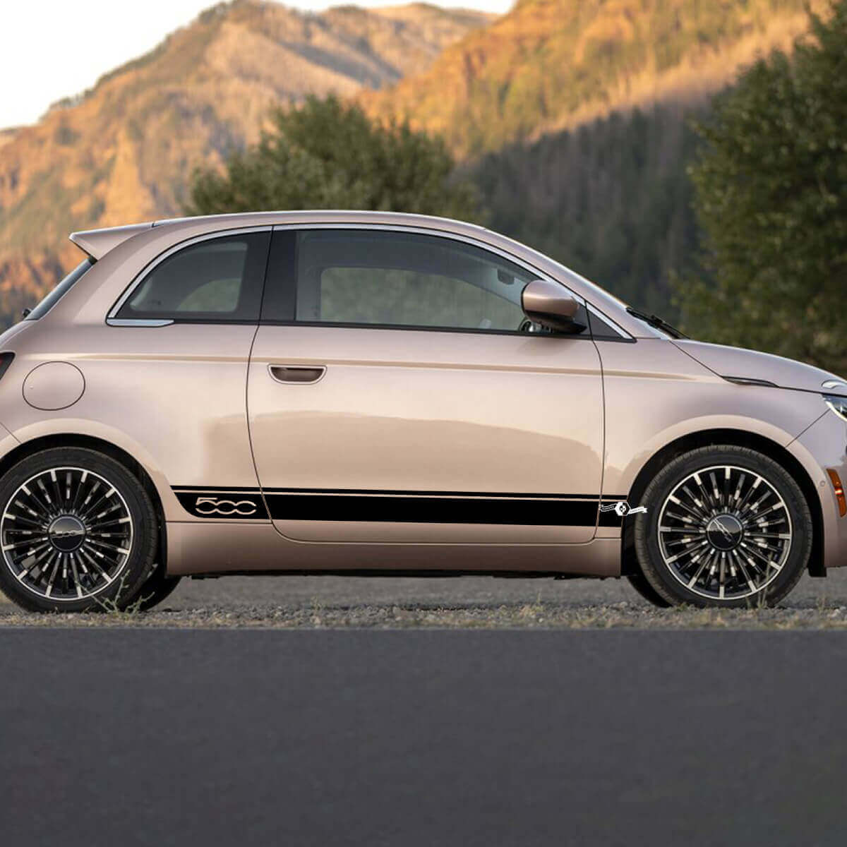 Pannello Rocker Pannello a scacchi a scacchi Porte di decalcomania Stripe grafiche per Fiat 500
