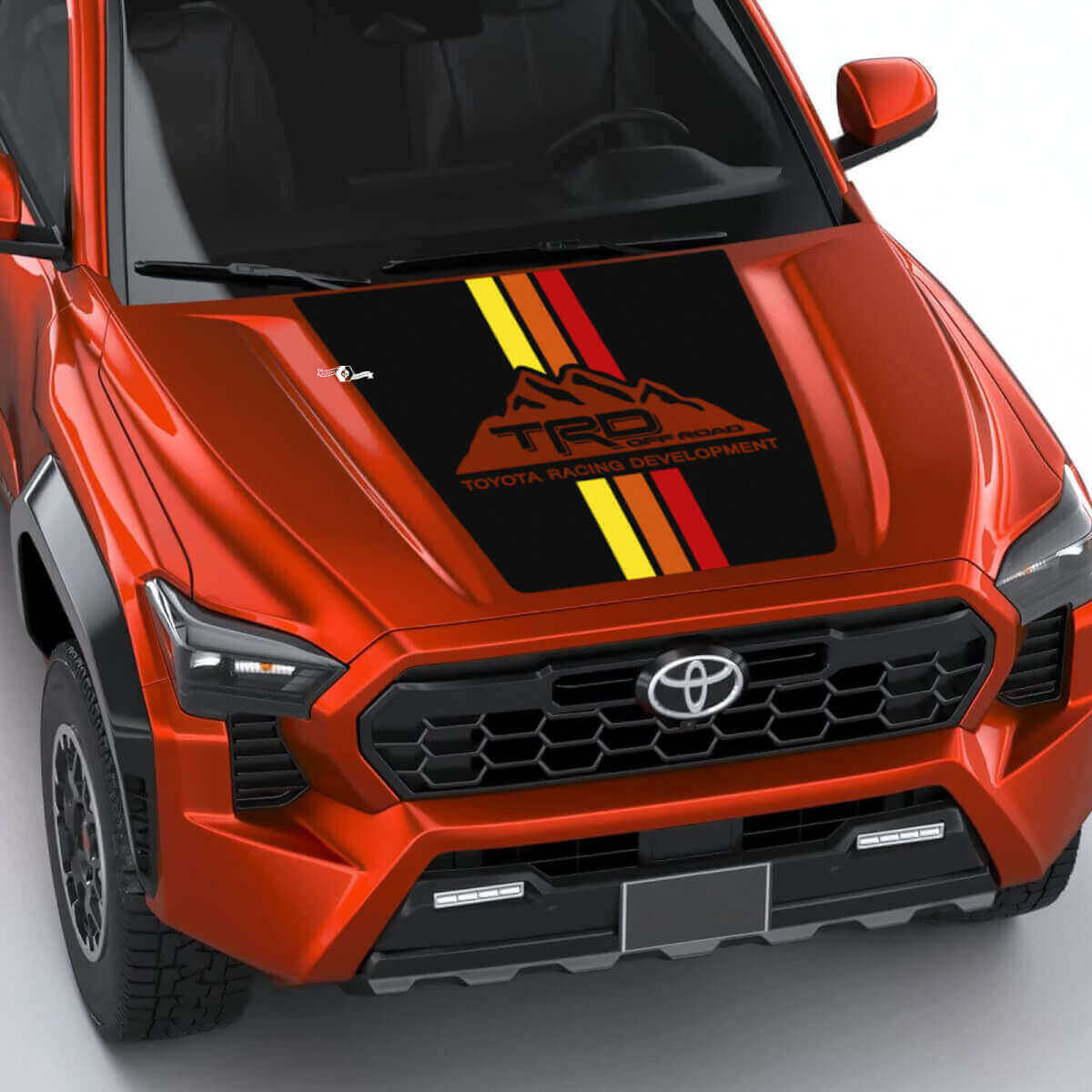 Adesivo Decalcomania Cofano Strisce Vintage Retrò TRD Mountains 2 pezzi per Toyota Tacoma 4ª Gen