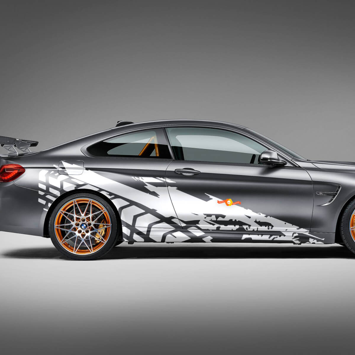 Adesivo in vinile per pista dei pneumatici posteriori delle porte laterali adatto ai modelli BMW ecc.
