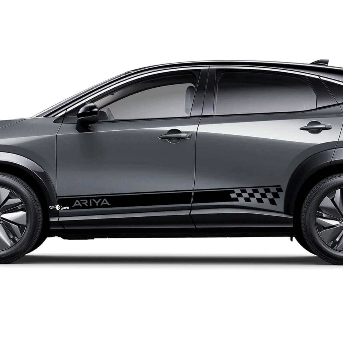 Kit Adesivi Strisce Accento Logo da Corsa a Quadretti ai Lati per Nissan ARIYA
