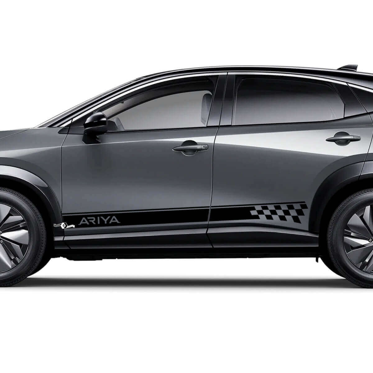 Kit adesivi grafici a strisce a scacchi laterali per Nissan ARIYA
