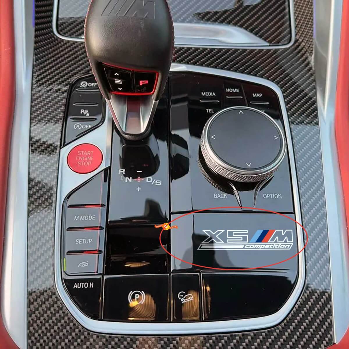 Adesivo in vinile con logo M X5M o X6M per adesivo Competition per unità pannello di controllo centrale
