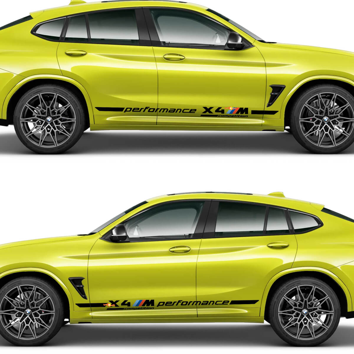 2x Adesivi in vinile con strisce M Performance per BMW X4M
