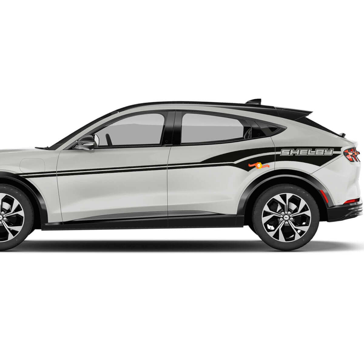Accoppiare le strisce decorative MACH E per portiere laterali in vinile adesivo per Ford Mustang MACH-E

