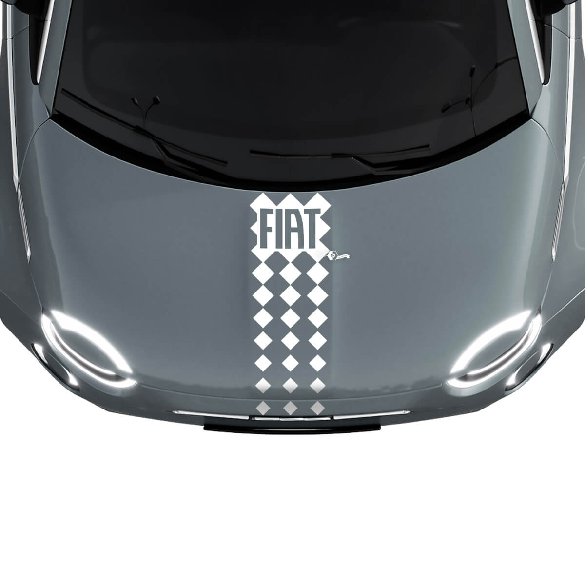 500 Striscia sul cofano Adesivo Racing Grafica per Fiat 500 2
